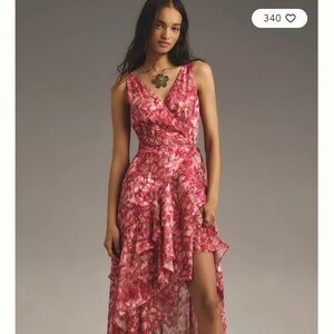 Hutch Pink Floral High Low Dress